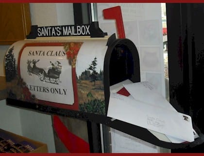 Santa's Mailbox at the Golden Visitors Center