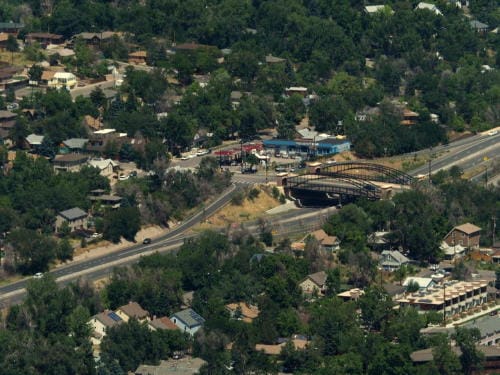 long-distance image of Golden Colorado, taken from Lookout Mountain