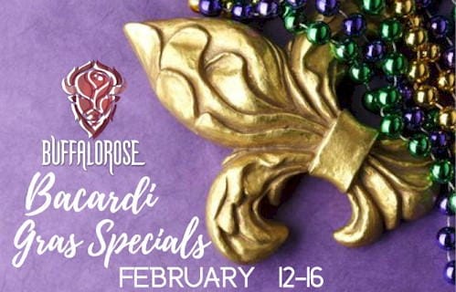 Mardi Gras Menu at the Buffalo Rose - February 13th-16th