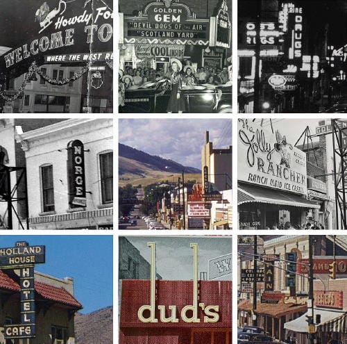 Neons signs in downtown Golden - 1940s-1960s