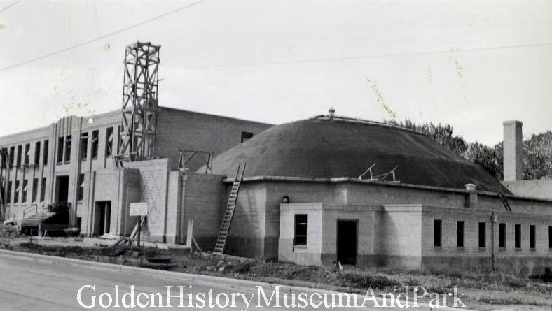 Photo of Central Elementary School (later renamed Mitchell Elementary) under construction in 1936.