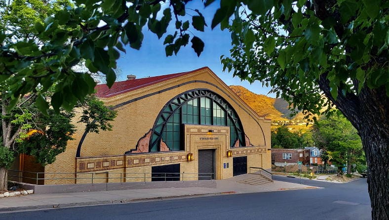 Steinhauer Field House on the School of Mines campus, Golden, Colorado.  Photo by Richard Luckin.