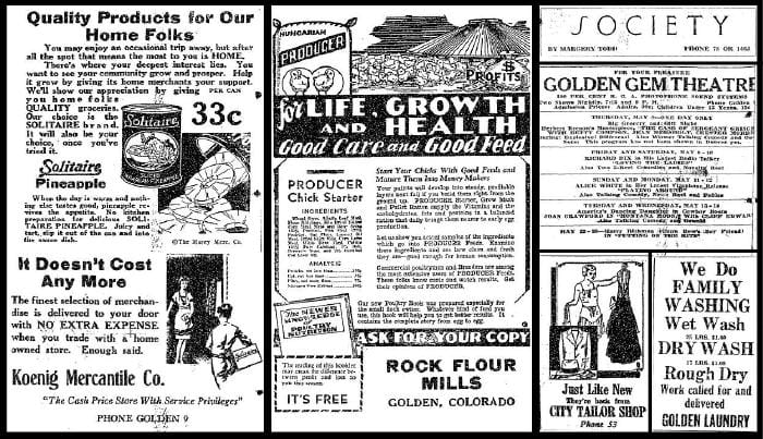 advertisements from the May 8, 1930 Colorado Transcript