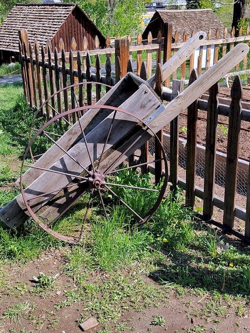 Antique agricultural implement in the Golden History Park