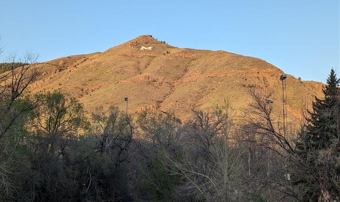 Mount Zion in early morning.  The trees along Clear Creek were leafing out.