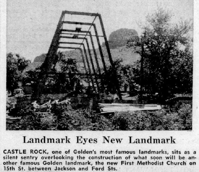 First Methodist Church of Golden, under construction - Colorado Transcript, June 29, 1961