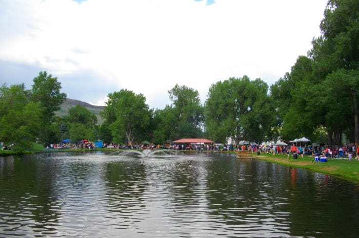 4th of July celebration in Lions Park--Golden, Colorado.  Photo was taken in 2010, before the pond was filled in.