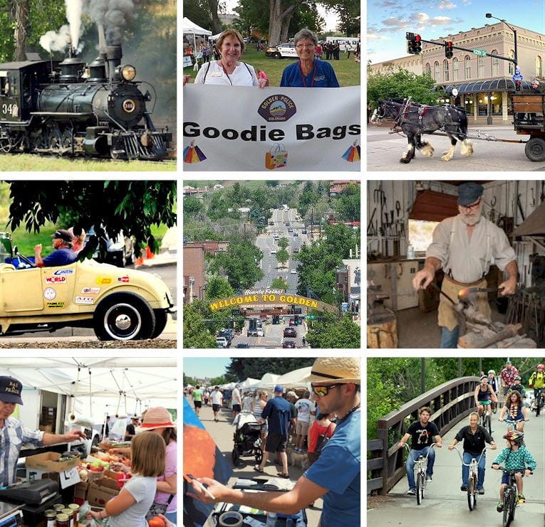 9 scenes showing events in Golden in August