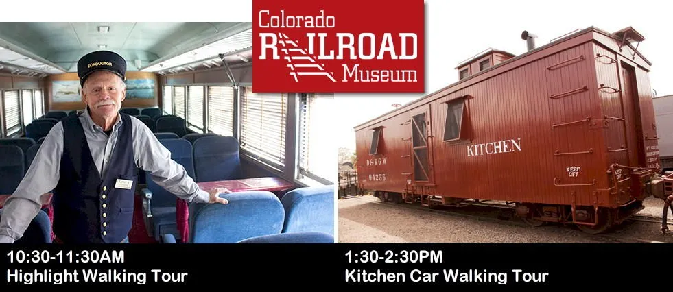 Tours at the Railroad Museum:  Highlights at 10:30 and Kitchen Car at 1:30