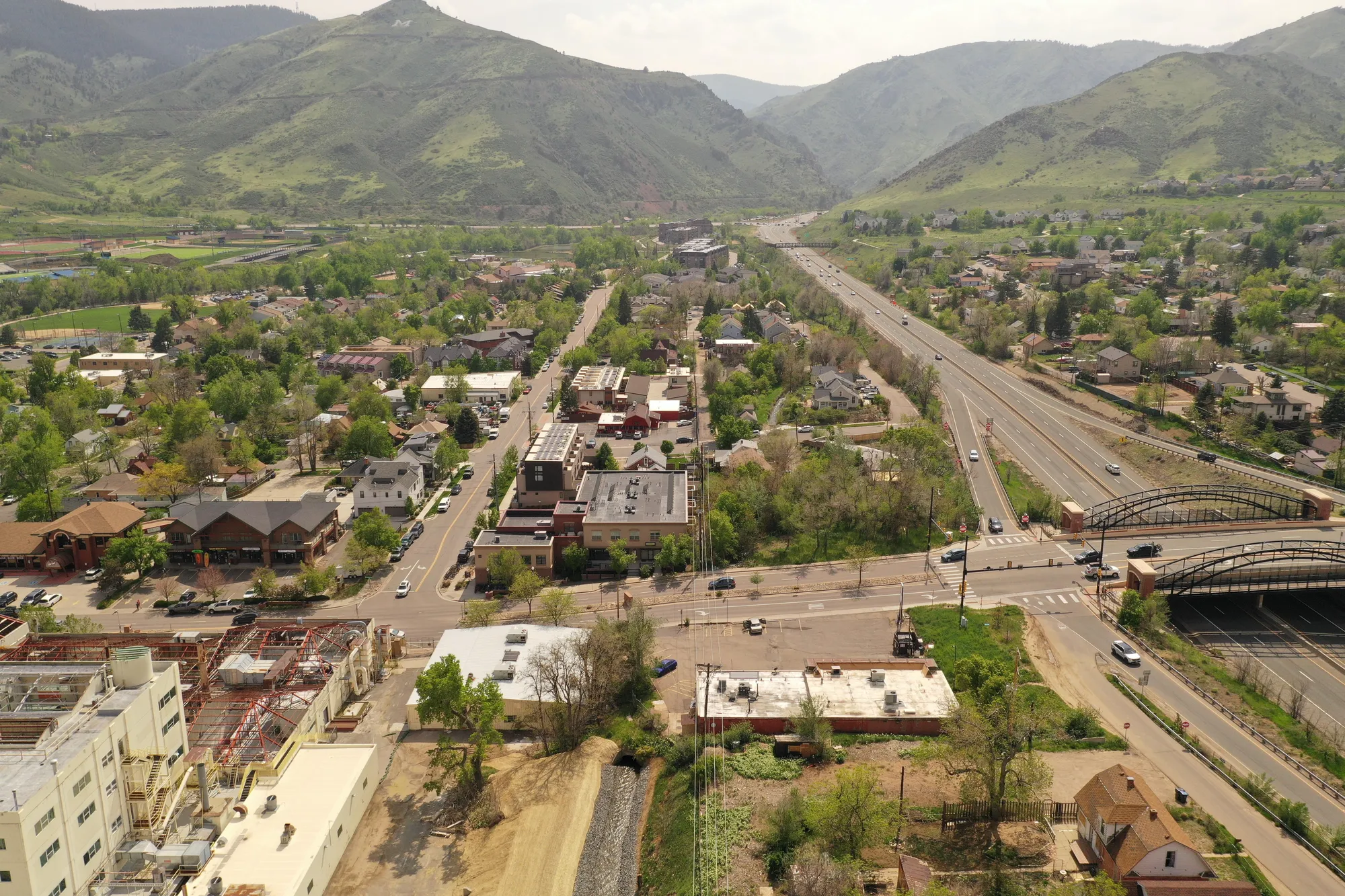 Highway 58, Washington Avenue, 8th Street, and Highway 6 in the distance