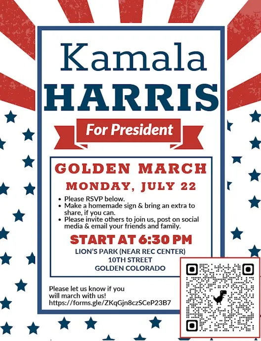 6:30PM Political March for Kamala Harris @ Lions Park