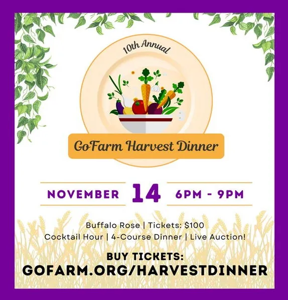 Tickets Now Available for the GoFarm Harvest Dinner