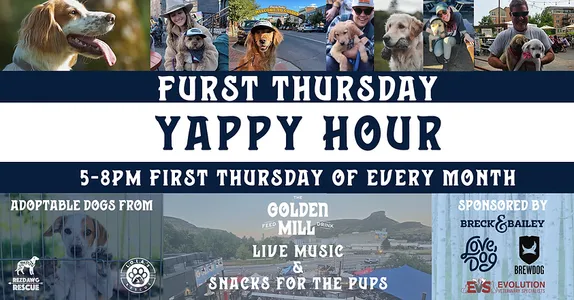 4-8PM Furst Thursday Yappy Hour @ The Golden Mill